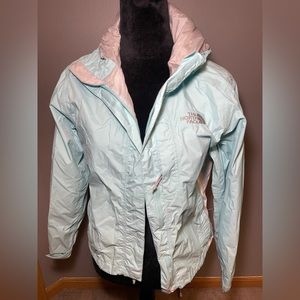 Blue the North Face rain jacket